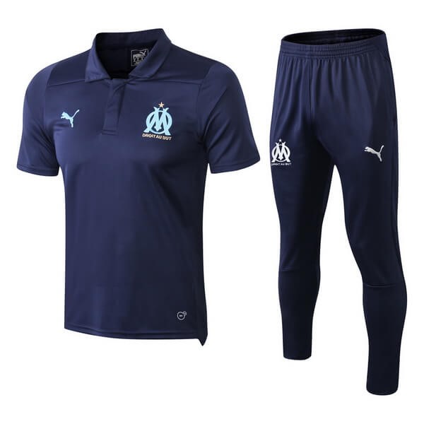 Polo Komplett Set Marseille 2018-19 Blau Marine